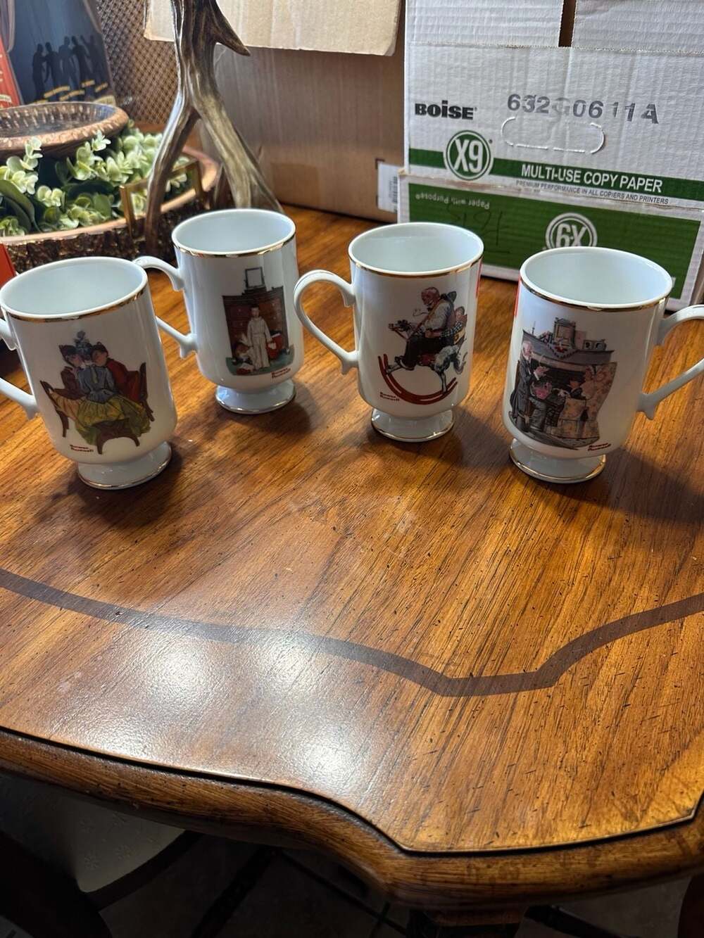 Set of 4 Vintage Norman Rockwell 1981 Mugs